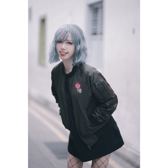Bibisama Zodiac Monkey Olive Green Bomber Jacket XS-S Embroidered Streetwear - Picture 3 of 16